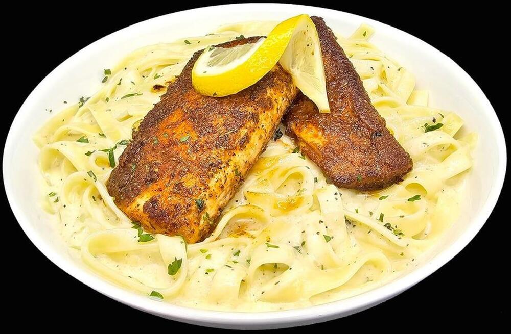 Catering Blackened Mahi Lemon Alfredo